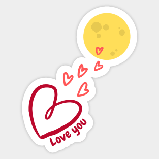 Love you to the moon Sticker